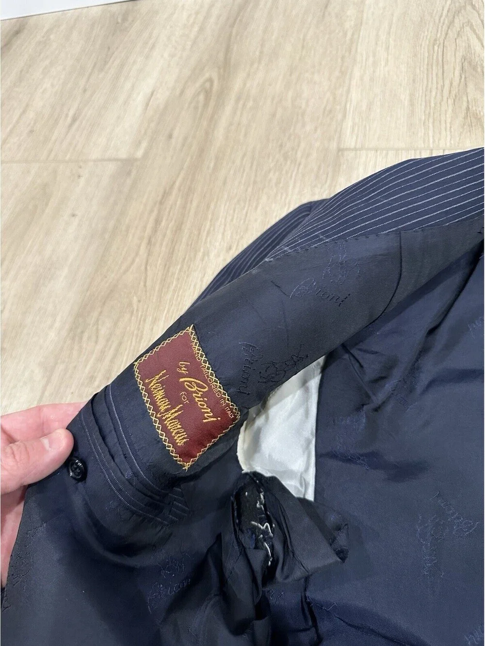 Brioni Striped Navy Blue Nomentano Pure Wool Men’s Sportcoat Size 38